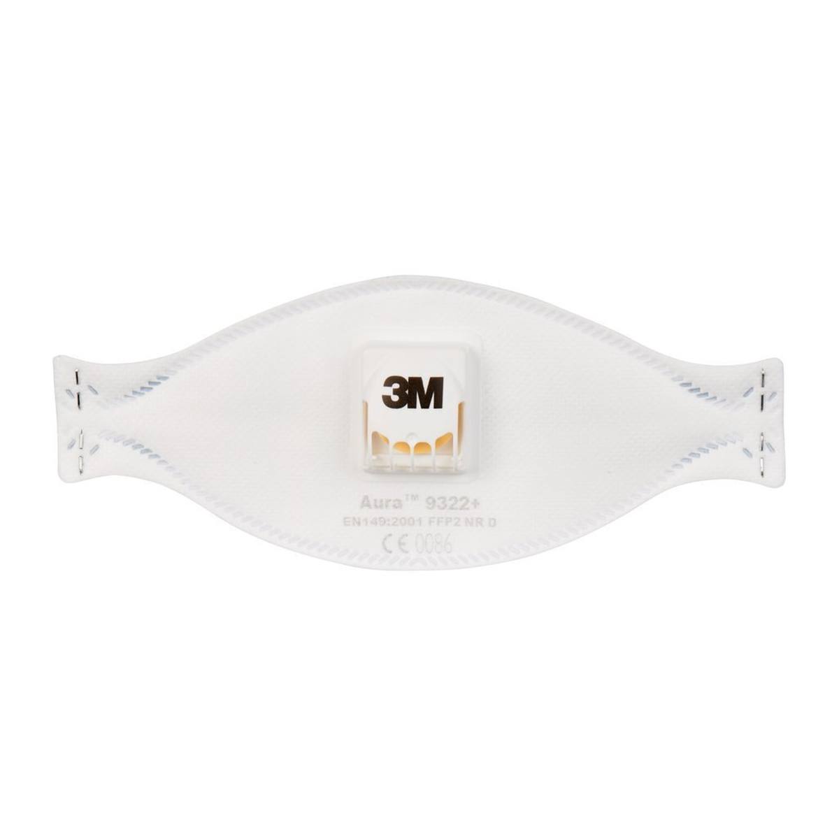 3M 9322+ Aura Masque de protection respiratoire FFP2 avec valve d'expiration Cool-Flow, jusqu'à 10 fois la valeur limite (emballage individuel hygiénique)