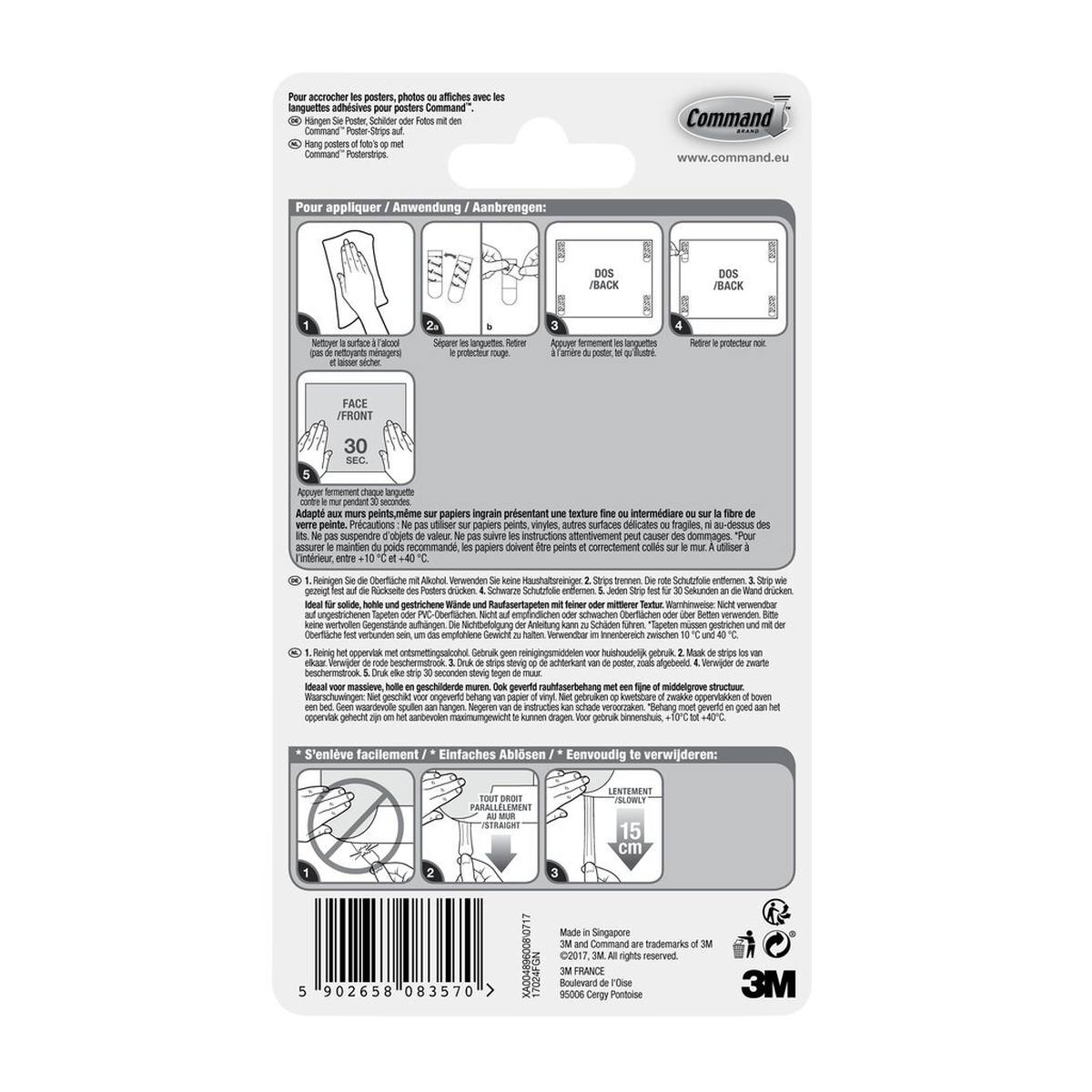 3M Command Poster Strips 17024 Multipack size: S, white, 48 strips