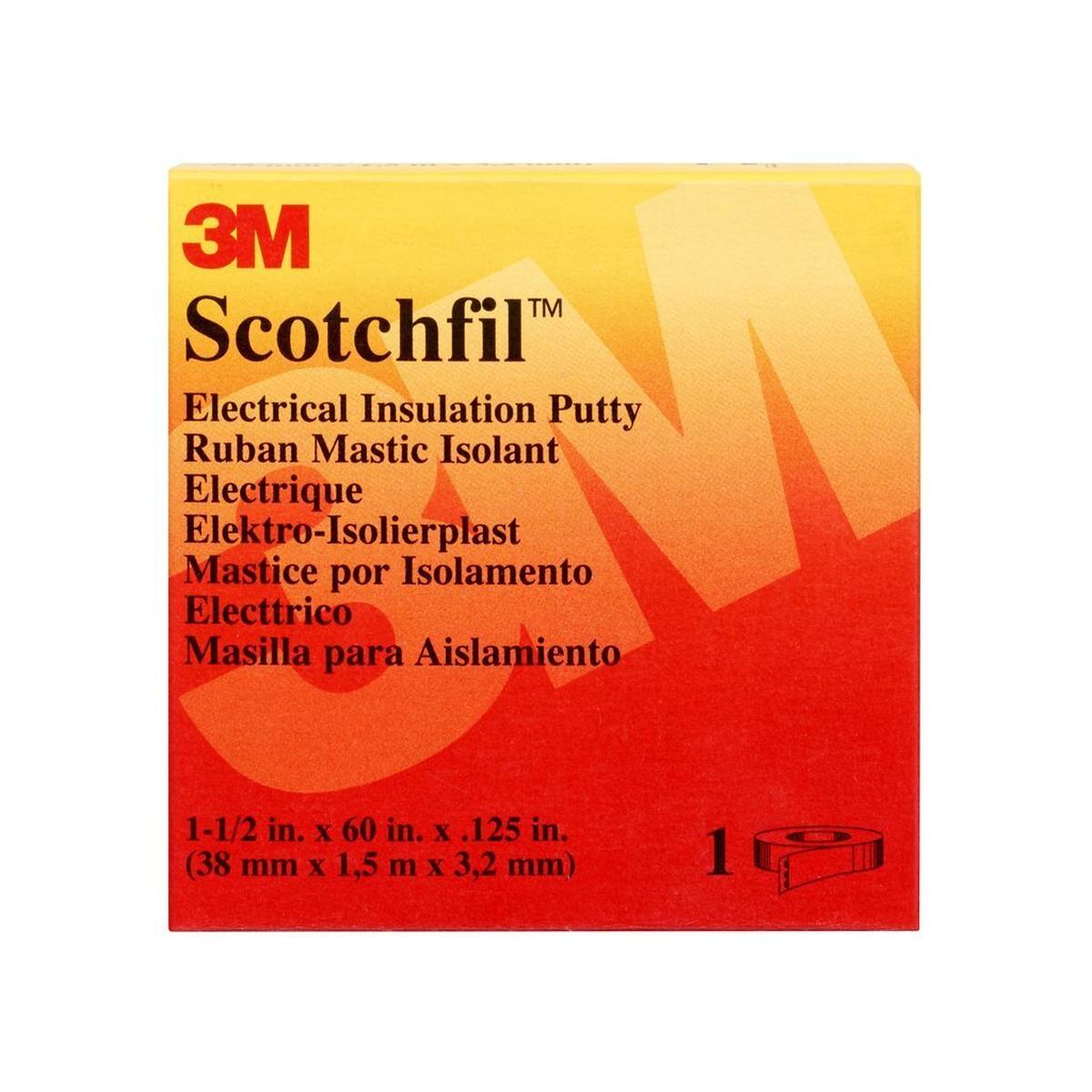 3M Cinta de caucho butílico autoamalgamante Scotchfil, negra, 38 mm x 1,5 m, 3 mm