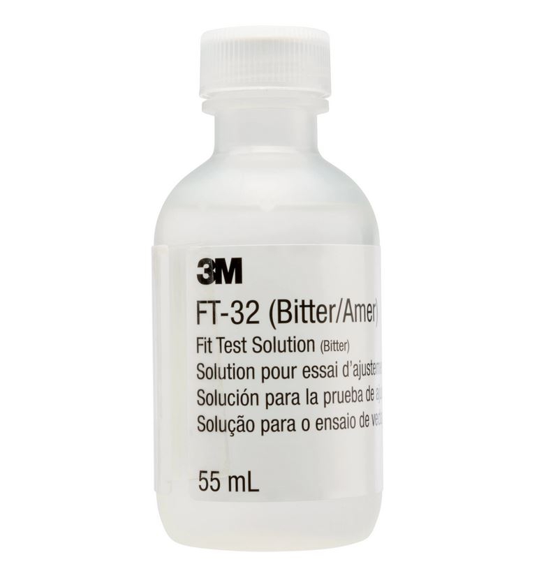 3M FT-32 Solución de prueba de ajuste, frascos de repuesto de 55 ml, amargo (paquete=6 unidades)