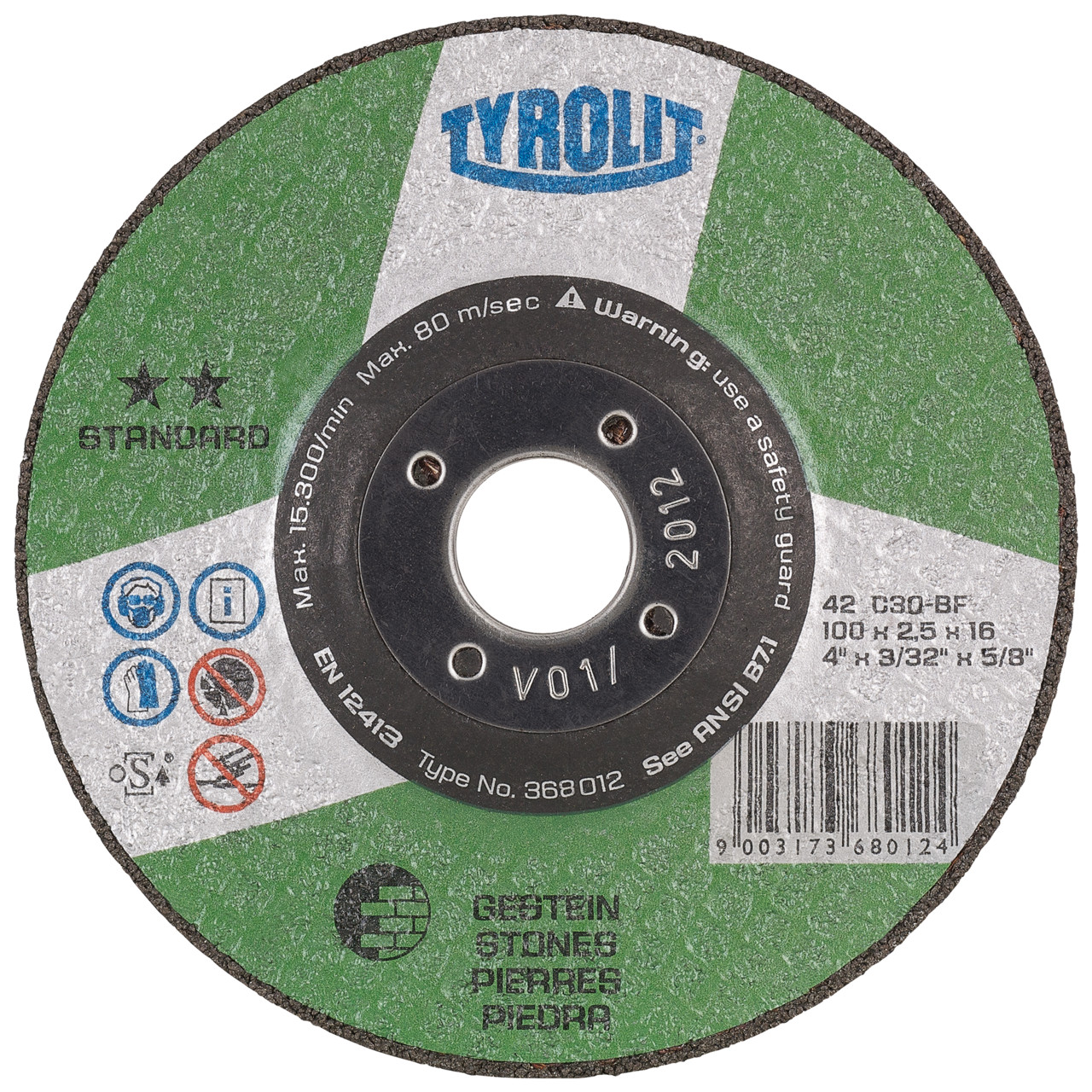 Tyrolit Cutting discs DxDxH 178x3.0x22.23 For stone, shape: 41 - straight version, Art. 367580