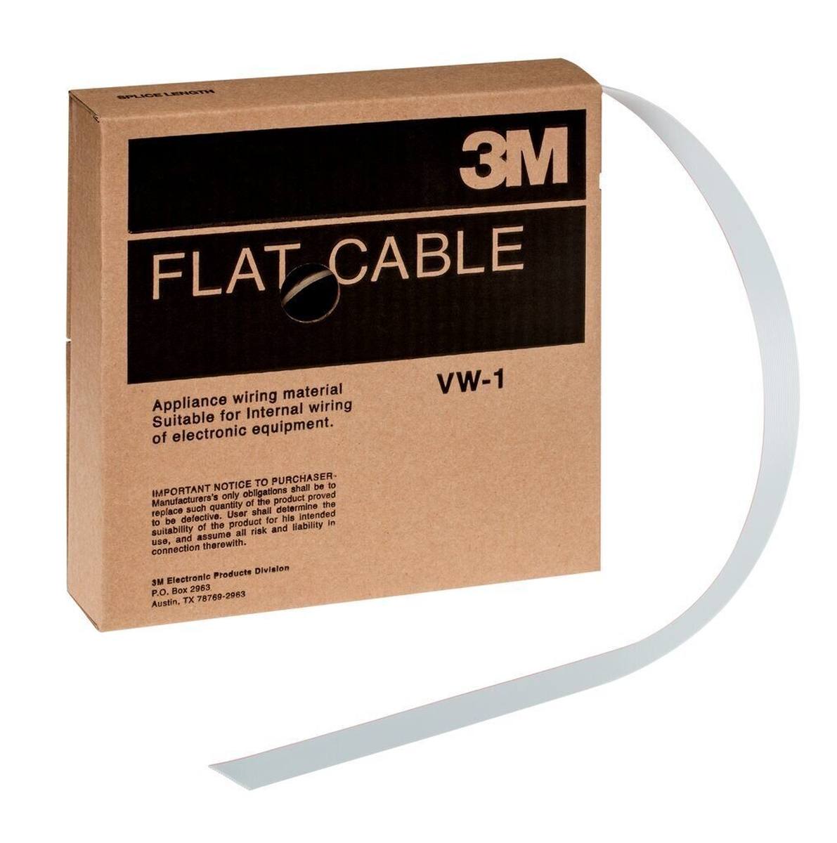 3M 3801/20 cable plano, 20 polos, serie 3801, conductor trenzado, 1,27 mm, gris, 30,5 m