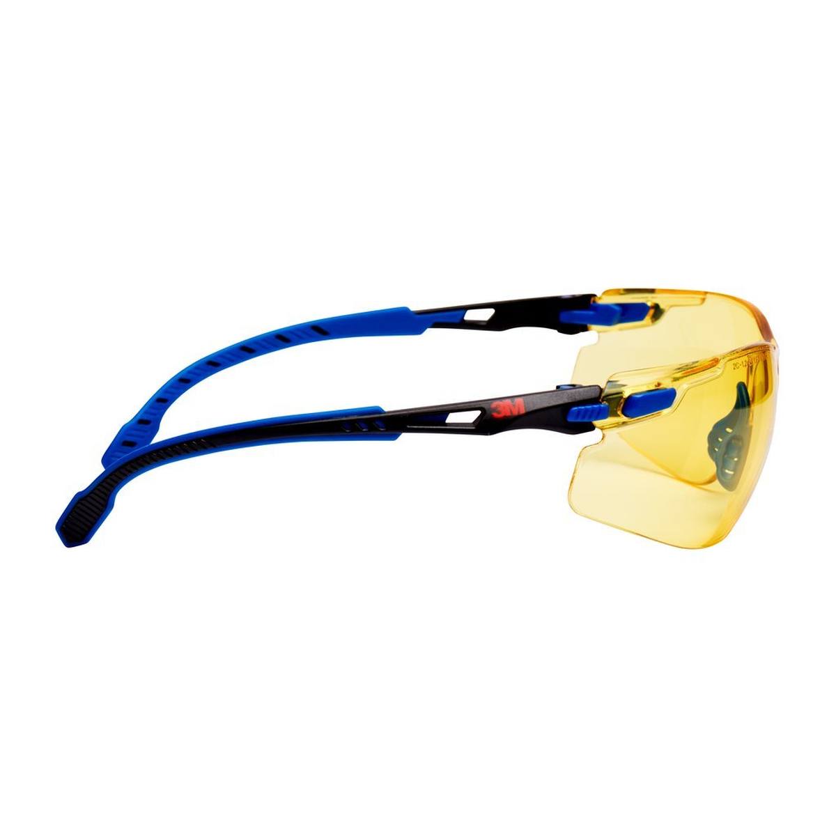 occhiali di sicurezza 3M Solus 1000, montatura blu/nera, rivestimento Scotchgard antiappannamento/antigraffio (K&amp;N), lenti gialle, S1103SGAF-EU