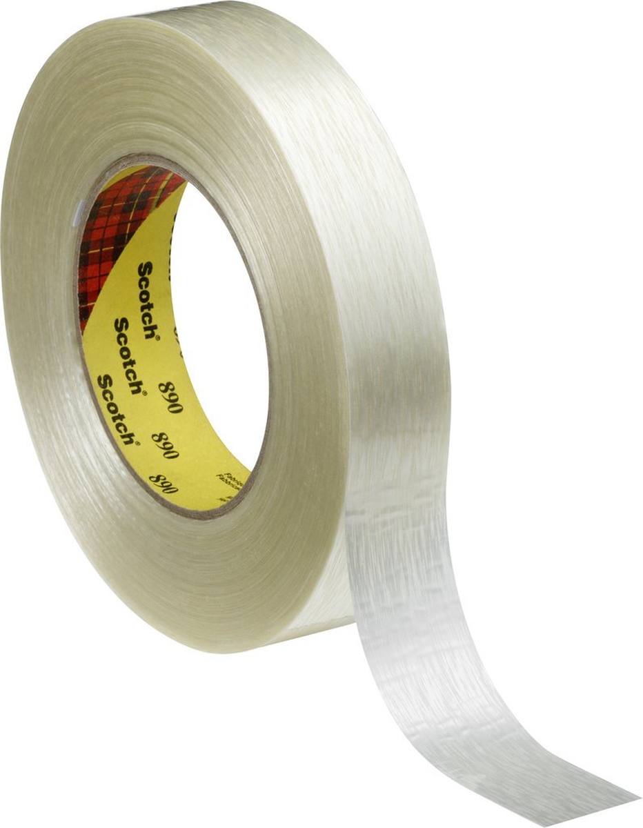 3M Scotch Filament Adhesive Tape 890 MSR, Trasparente, 100 mm x 50 m, 0,2 mm