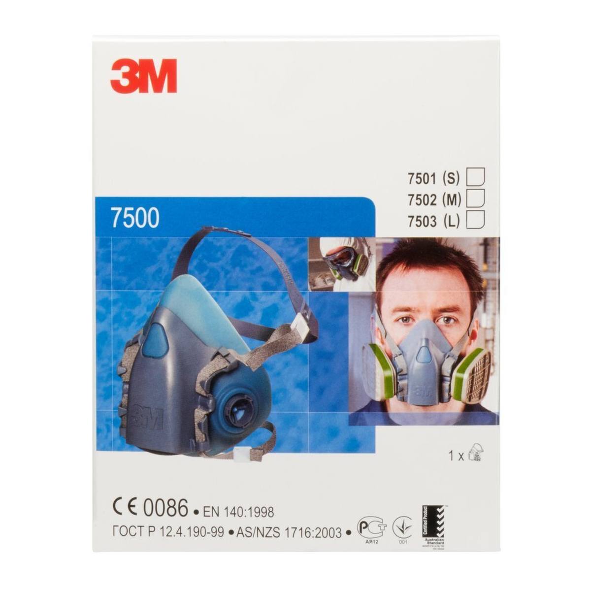 3M 7503L Demi-masque corps silicone / polyester thermoplastique taille L