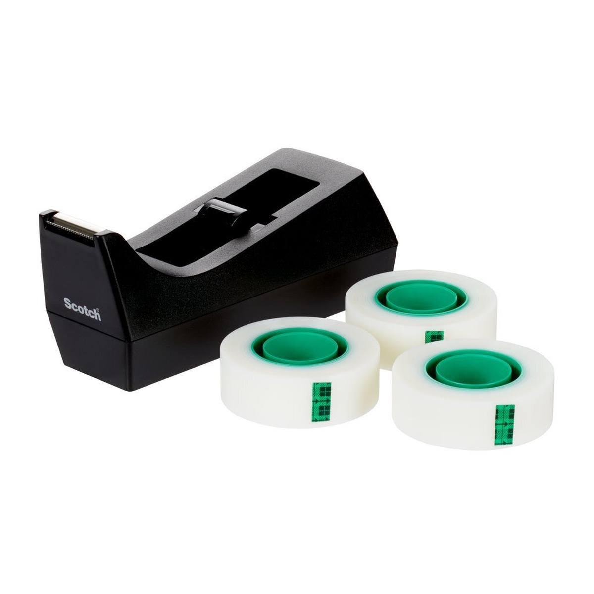 3M Scotch C38 table dispenser black + 3 rolls Scotch Magic adhesive tape A Greener Choice 19 mm x 33 m