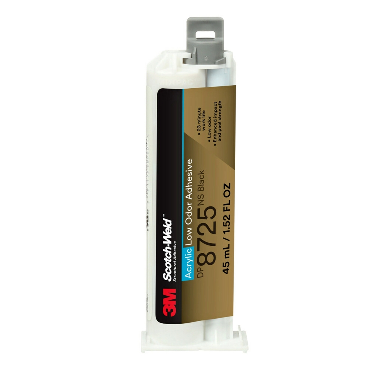3M Scotch-Weld 2-component acrylate-based construction adhesive for the EPX system DP 8725 NS, black, 45 ml