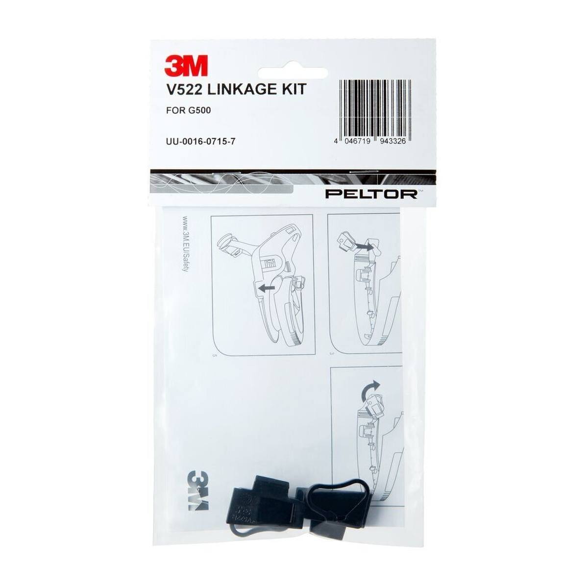 3M V522 Plastic hinges for folding mechanism for G500, pack=1x right and 1x left