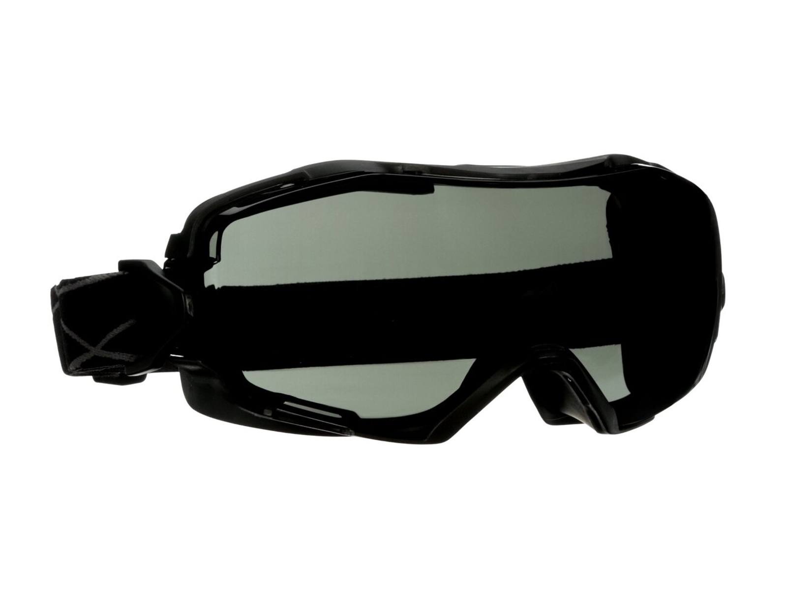 3M GoggleGear 6000 full-vision goggles, black frame, Scotchgard anti-fog/anti-scratch coating (K&amp;N), grey lens, GG6002SGAF-BLK-EU