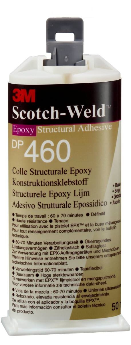 Starter set: 1x 3M Scotch-Weld 2-component construction adhesive EPX System DP460, beige, 50 ml, 1x S-K-S hand tool for EPX 38 to 50 ml cartridges incl. feed piston 2:1