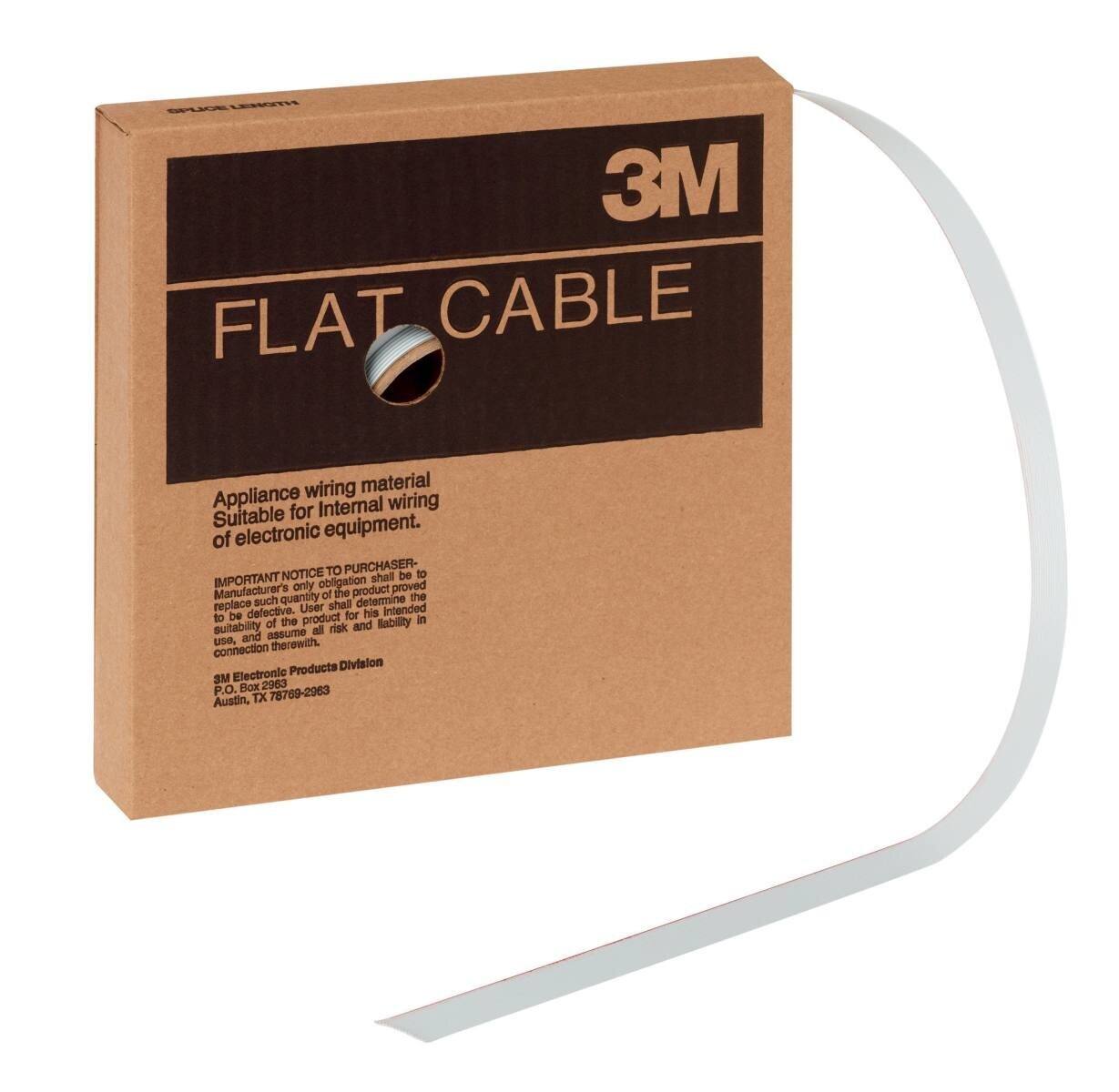 3M 3801/16 cable plano, 16 polos, serie 3801, conductor trenzado, 1,27 mm, gris, 30,5 m