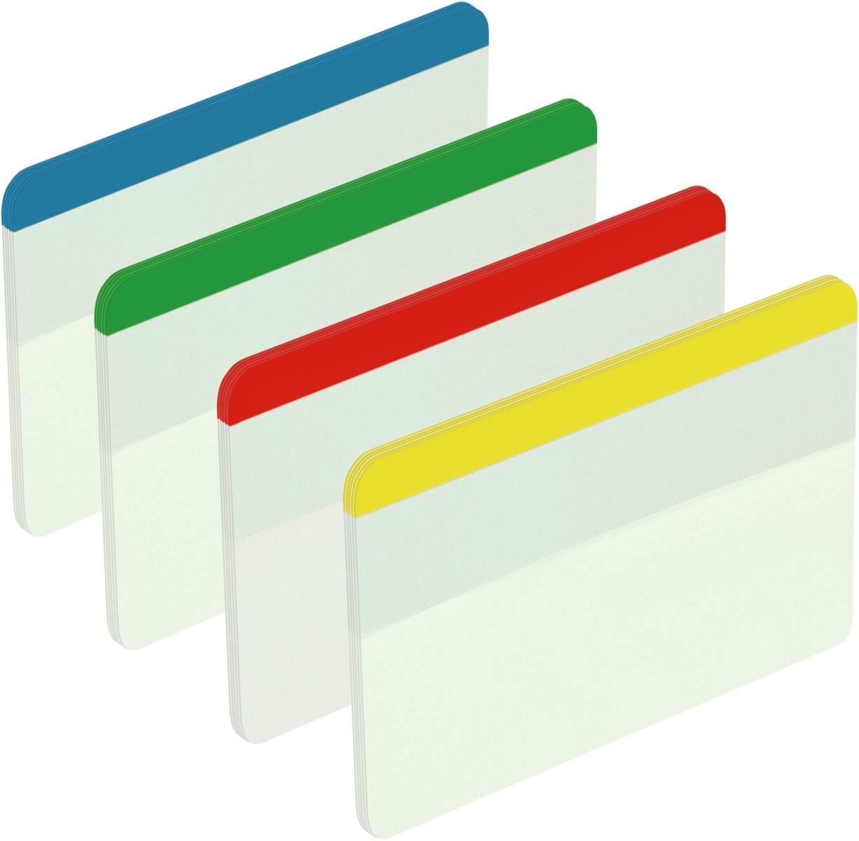 3M Post-it Indice Forte 686-F1EU, 50,8 mm x 38 mm, blu, giallo, verde, rosso, 4 x 6 strisce adesive