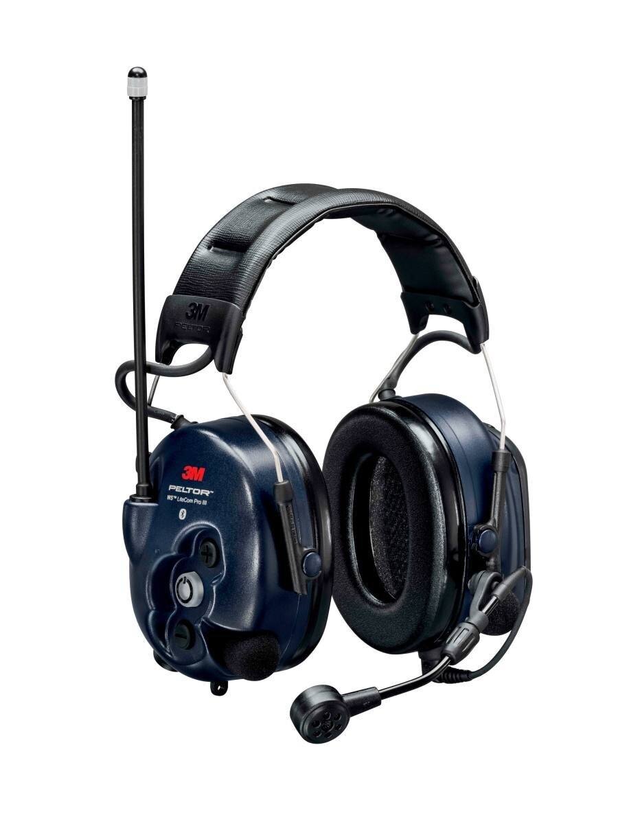 3M PELTOR WS LiteCom PRO III headset-geÃ¯ntegreerde, programmeerbare analoge/digitale radio (403-470 MHz), Bluetooth-functie, SNR=33 dB, blauw