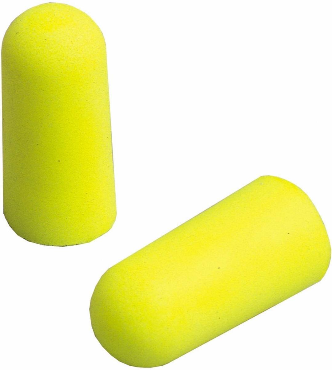 3M E-A-R Soft Yellow Neons, polyurethane, neon yellow, 5 pairs packed in resealable plastic bag with cardboard flap (Euro hole), SNR=36 dB, ES01001S