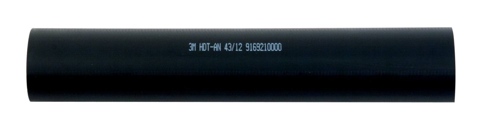 3M HDT-AN Tube thermorétractable à paroi épaisse avec adhésif, noir, 43/12 mm, 1 m