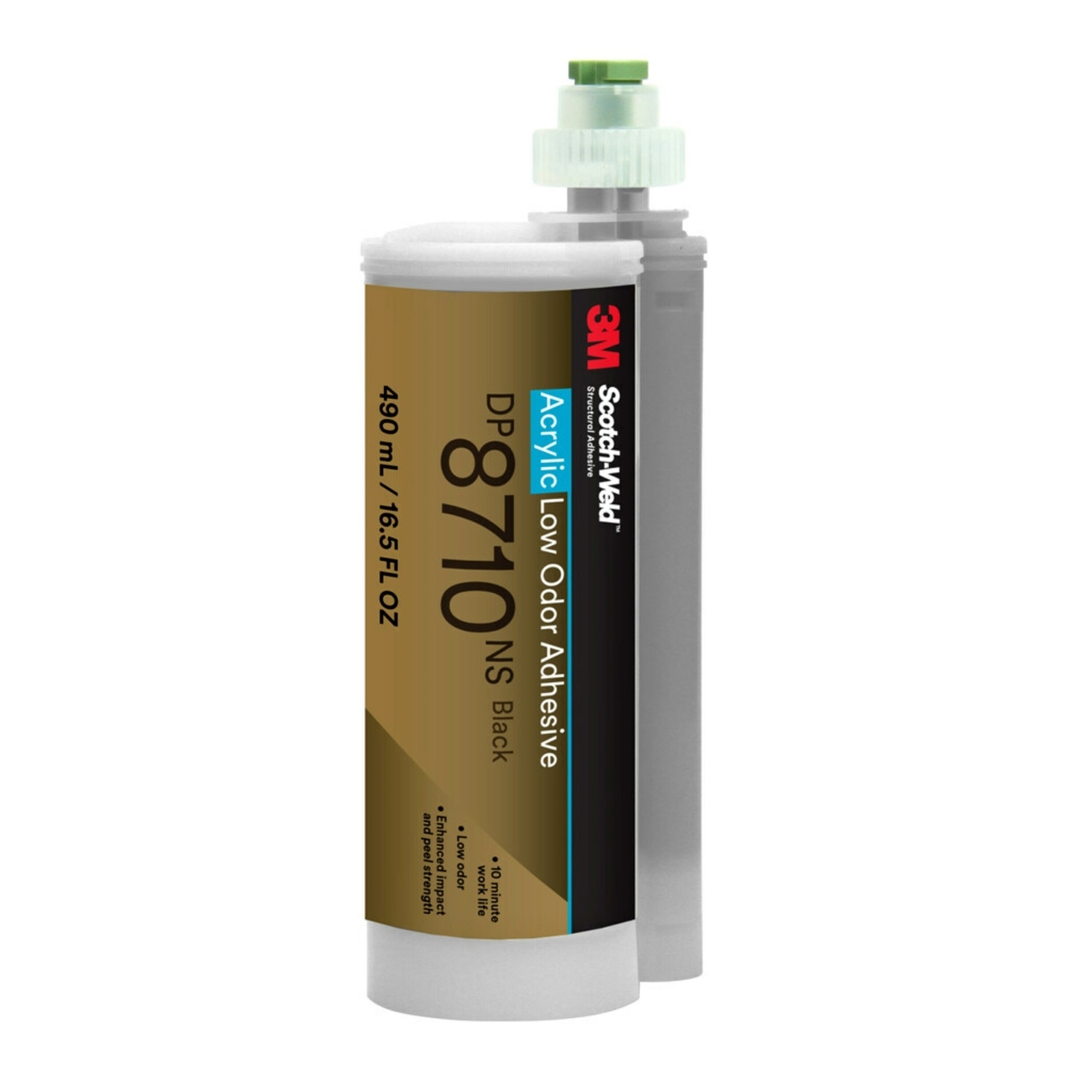 3M Scotch-Weld 2-component acrylic-based construction adhesive for the EPX System DP 8710 NS, black, 490 ml