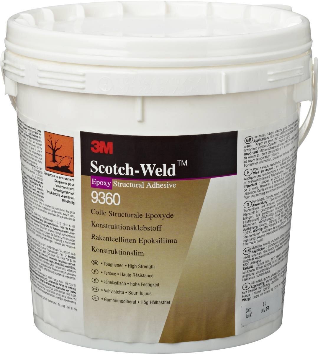 3M Scotch-Weld 1-Komponenten-Konstruktionsklebstoff auf Epoxidharzbasis 9360, Gelb, 5 l