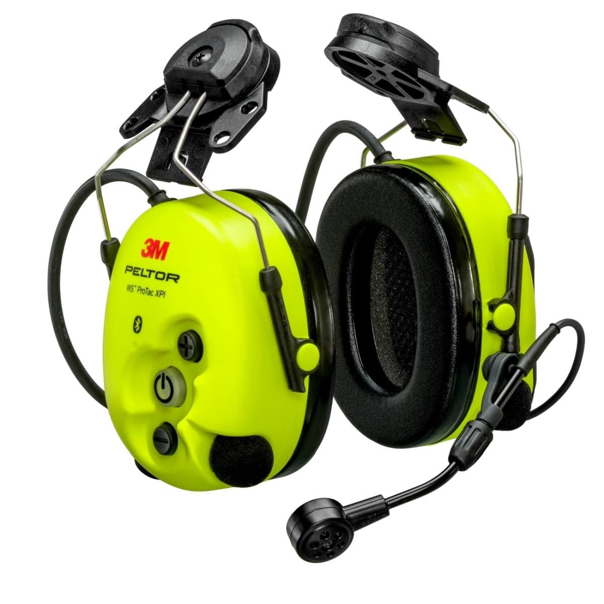 3M PELTOR WS ProTac XPI cuffie di protezione dell'udito FLX2, attacco al casco, Bluetooth, giallo, MT15H7P3EWS6-111