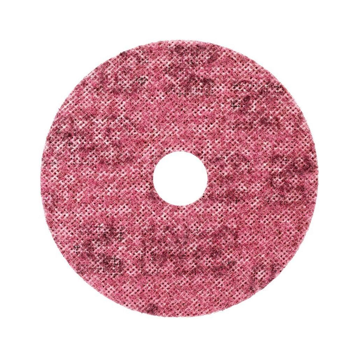 3M Scotch-Brite Disco de vellón SC-DH con centrado, rojo, 115 mm, 22 mm, A, medio #60982