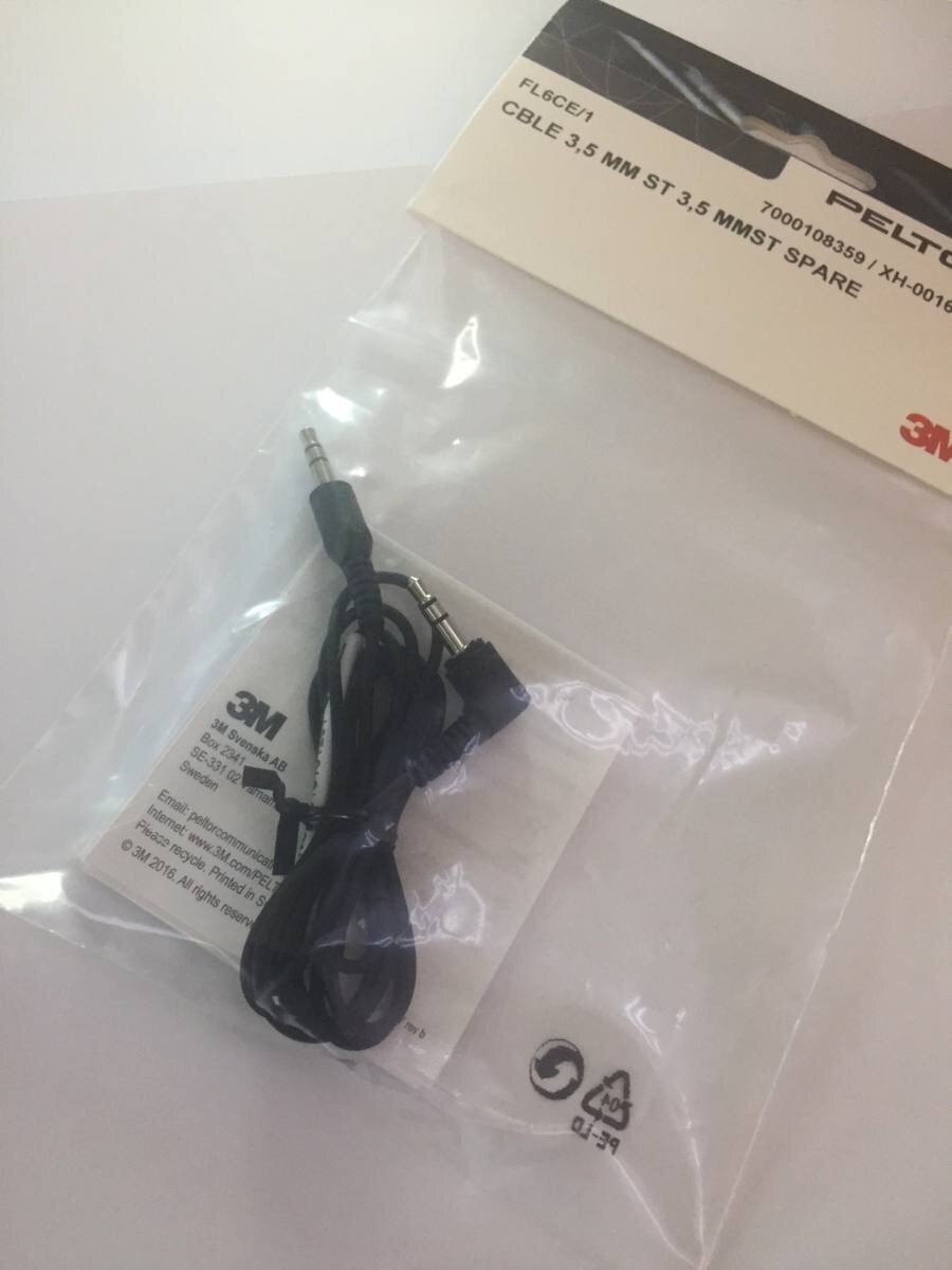 3M PELTOR Cable with 3.5 mm stereo plug, FL6CE/1