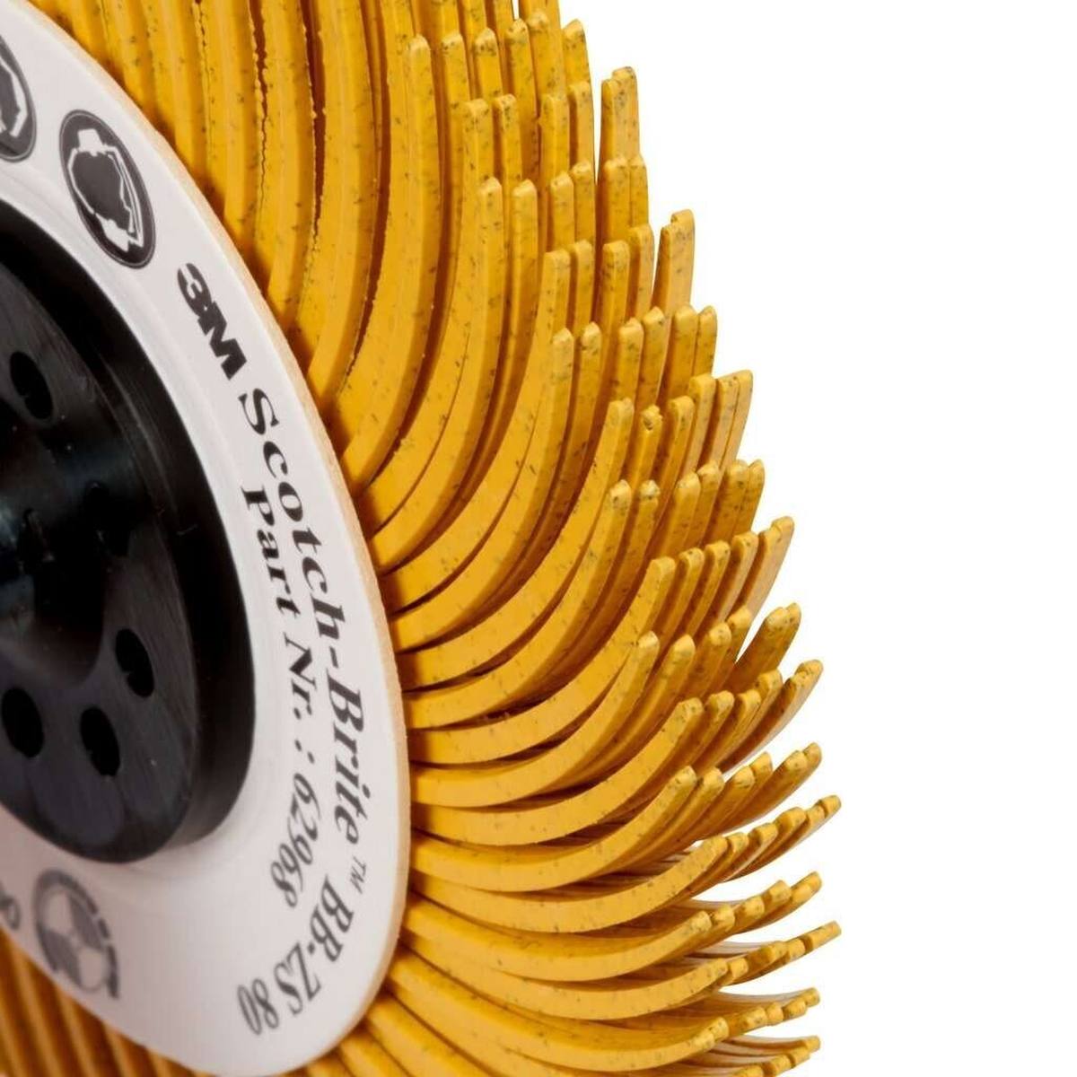 3M Scotch-Brite Radial Bristle Disc BB-ZS avec tige, jaune, 76,2 mm, P80, type C #62968