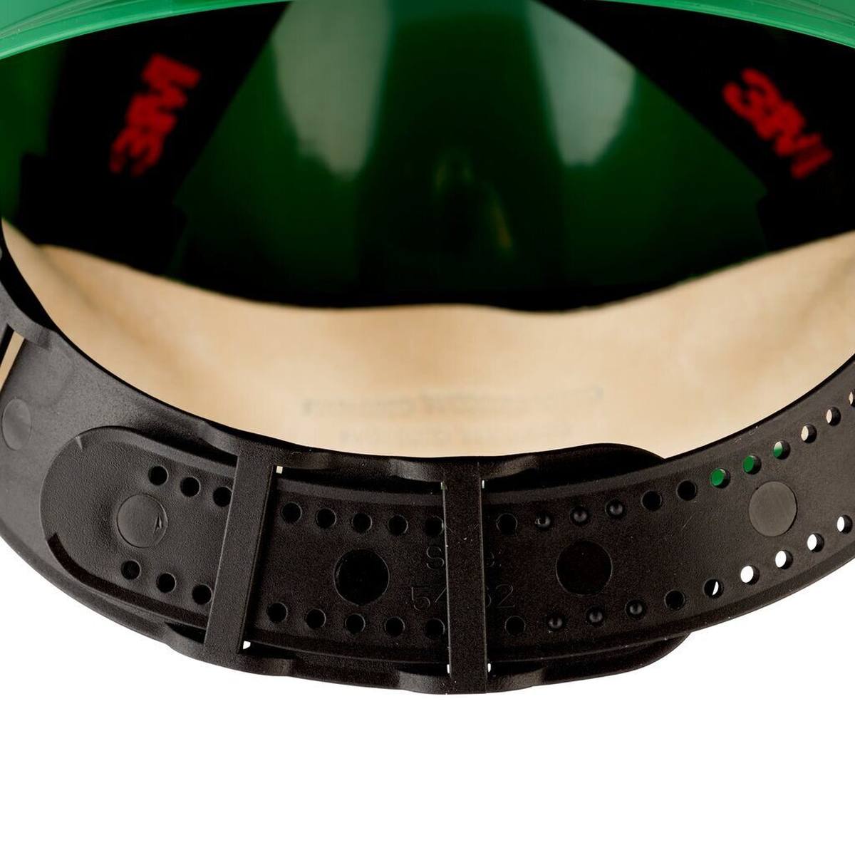 elmetto di sicurezza 3M G3000 G30DUG di colore verde, ventilato, con uvicatore, pinlock e fascia antisudore in pelle