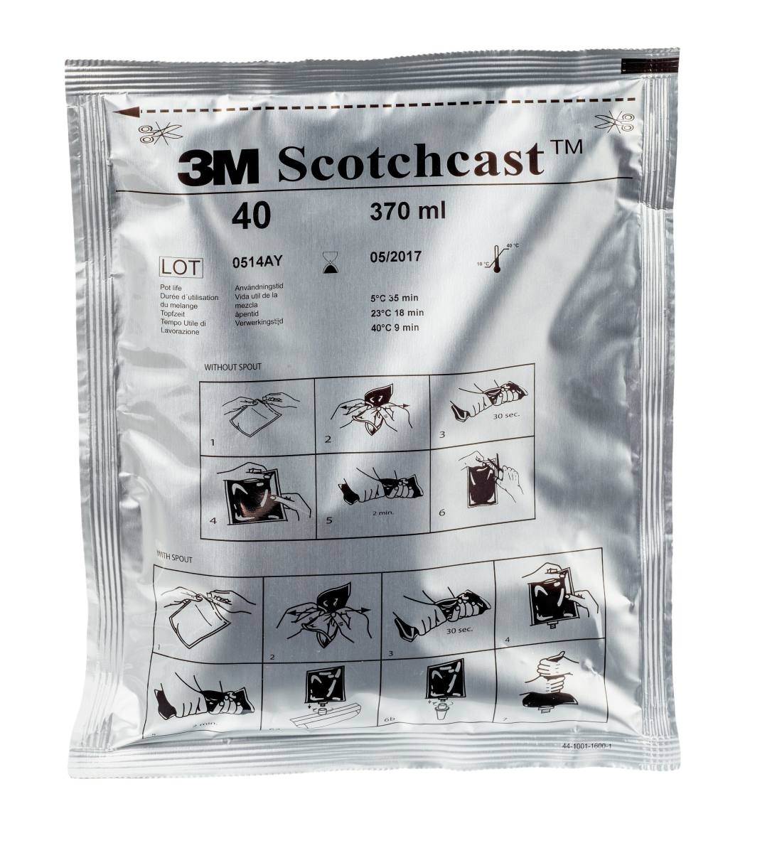  3M Scotchcast 40-C-B, polyuretaanikaapelihartsi, 2-komponenttinen GMG-järjestelmä, koko C, 370 ml, irtopakkaus