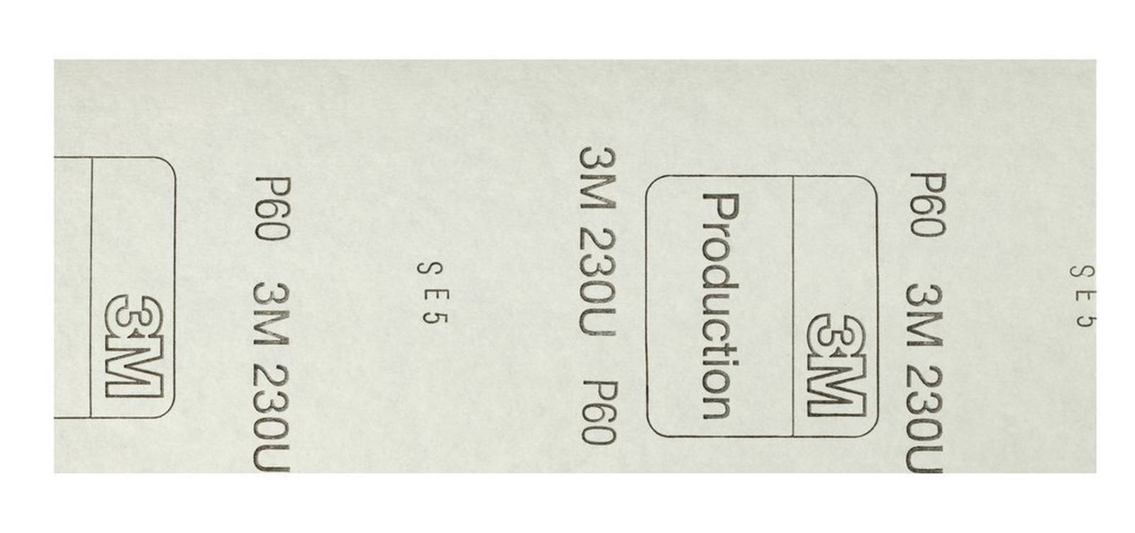 3M tira de papel de lija 230U, 115 mm x 280 mm, P60, sin perforar #03674