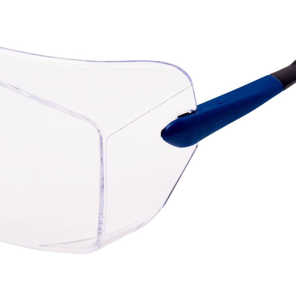 3M OX3000B Occhiali di sicurezza, DX/UV, PC, trasparenti, montatura blu