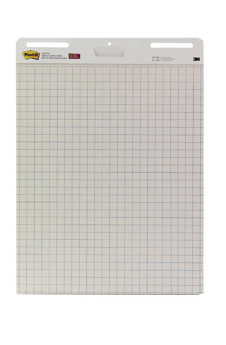 3M Post-it Super Sticky Meeting Chart, quadrillé, 2 blocs, 635 mm x 762 mm