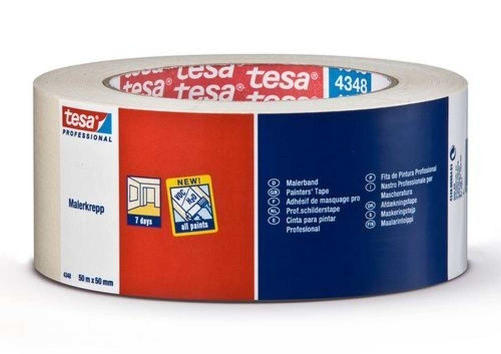 Tesakrepp Painter's tape 4348 Standard 50mmx50m light beige