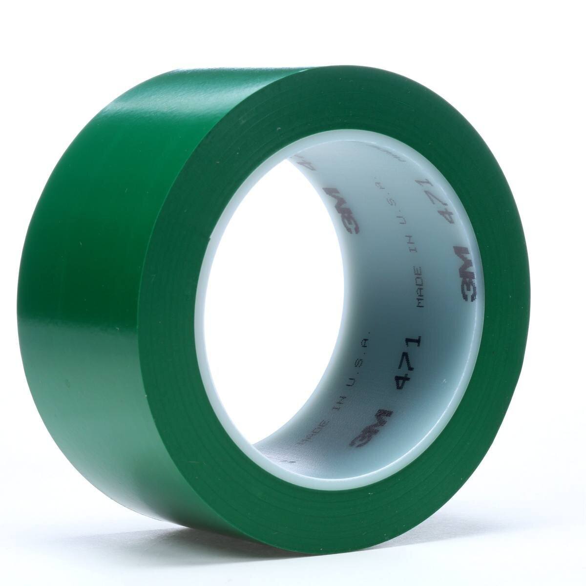 Cinta adhesiva de PVC blando 3M 471 F, verde, 50 mm x 33 m, 0,13 mm, embalada individualmente y de forma práctica