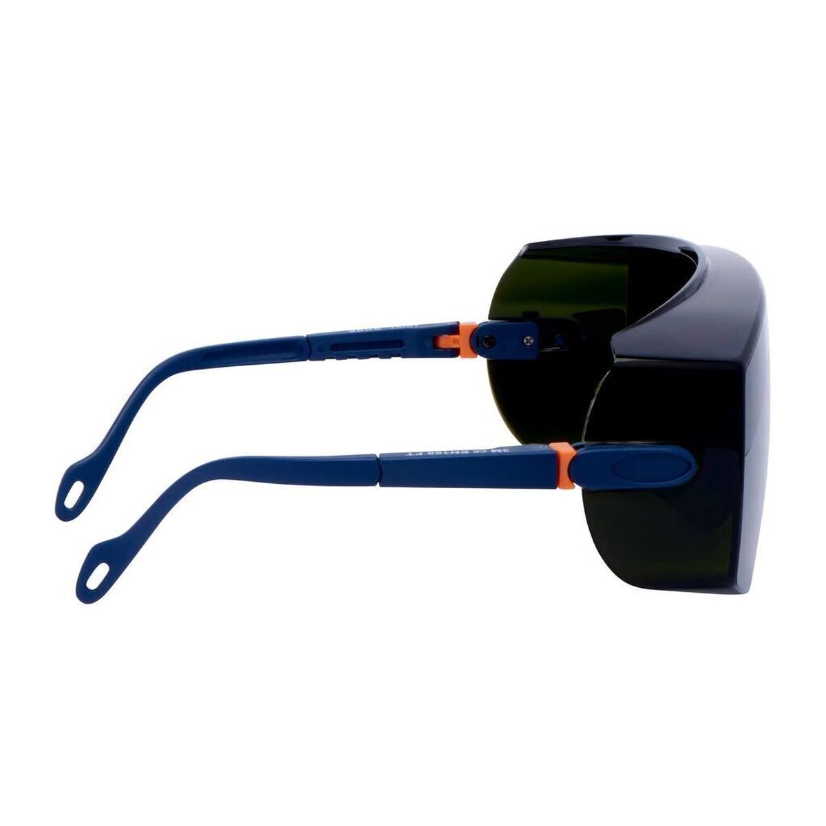 3M 2805 Occhiali di sicurezza AS/UV, PC, colorati di verde, regolabili, ideali come sovraocchiali per portatori di occhiali, IR 5.0 - adatti per saldatura e brasatura a ossitaglio