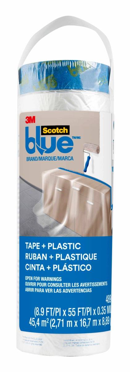 3M ScotchBlue Painter's masking film with adhesive tape refill roll PT2093EL-107, 270 cm x 17 m