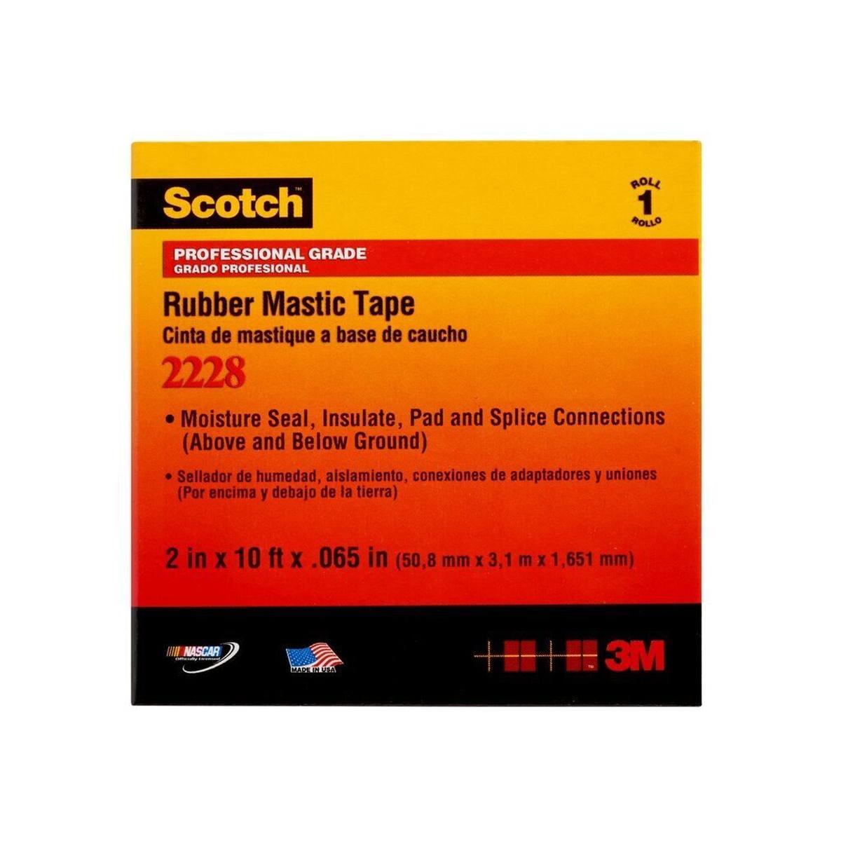 3M Scotch 2228 Zelfdichtende butylrubber tape, zwart, 50,8 mm x 3 m, 1,65 mm