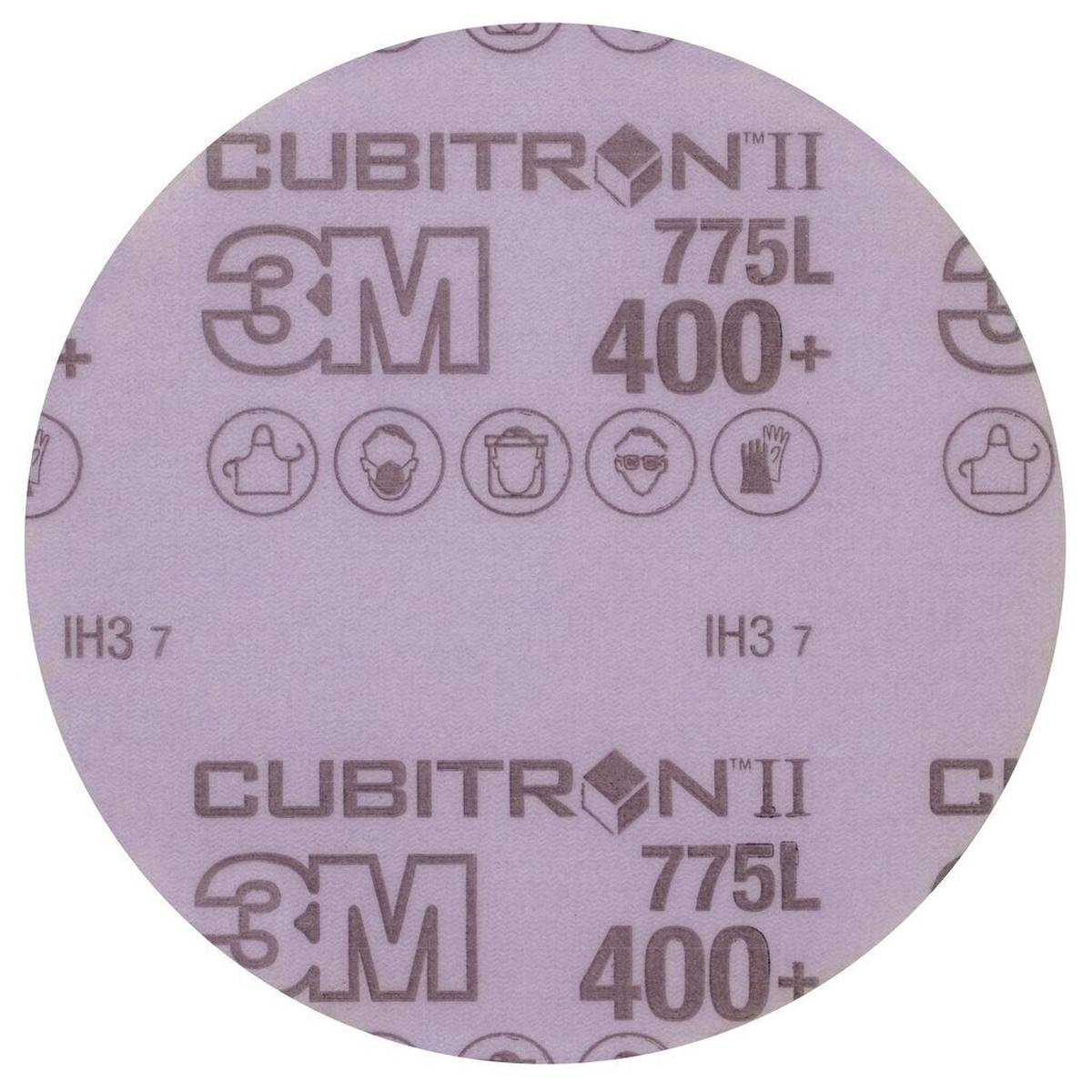 3M Cubitron II Disco de película Hookit 775L, 125 mm, 400+, sin perforar #05055