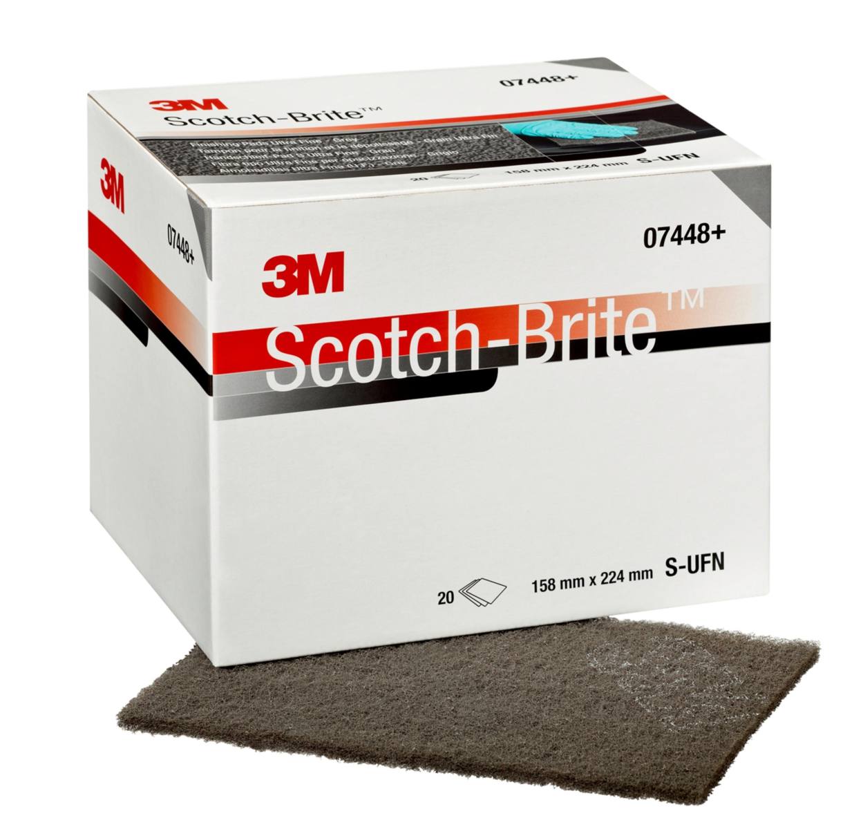 3M Scotch-Brite Handpad CF-HP 7448+, grau 158 mm x 224 mm, S, ultra fine