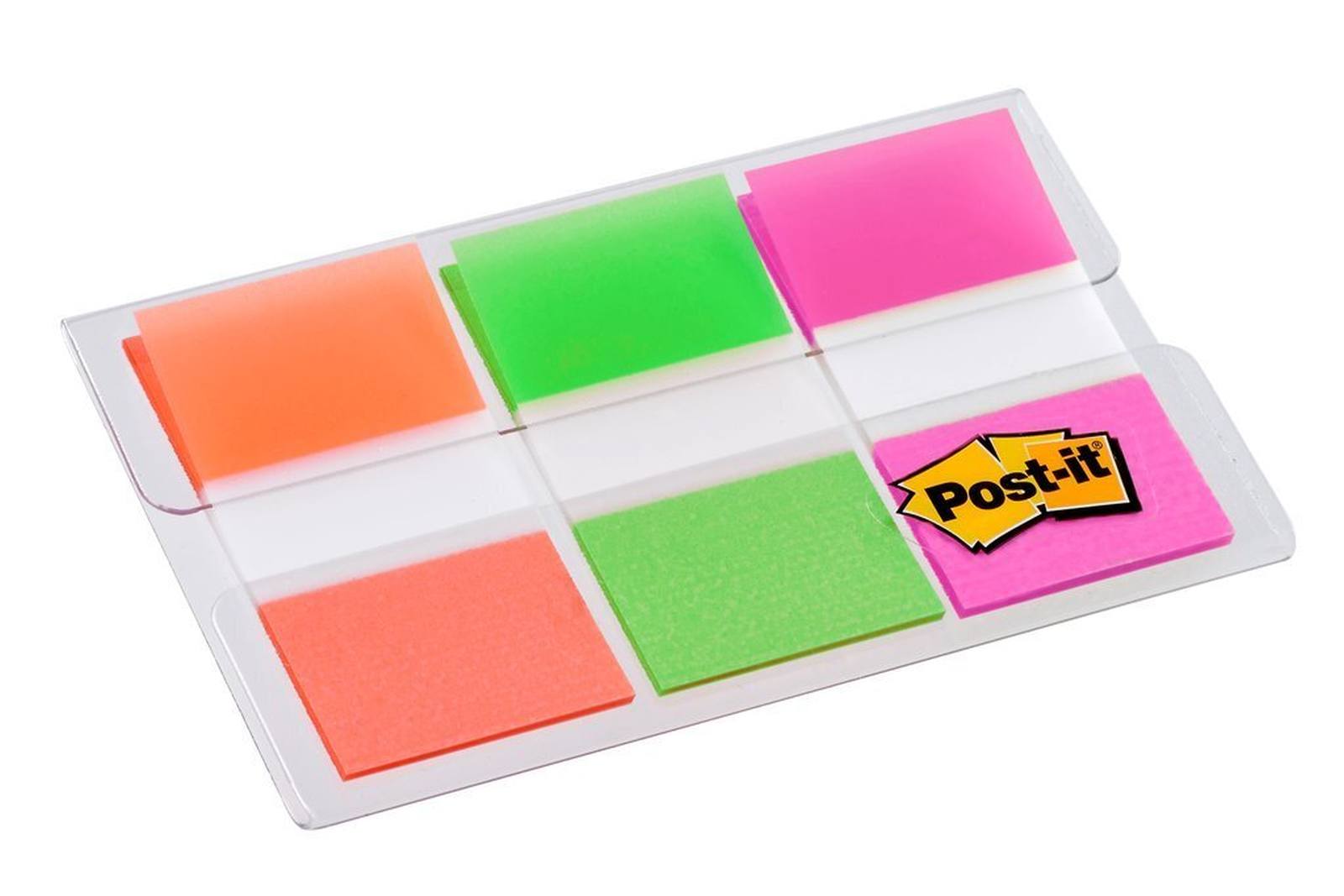 3M Post-it Index 680-OLP, 25.4 mm x 43.2 mm, orange, lime green, pink, 3 x 20 adhesive strips