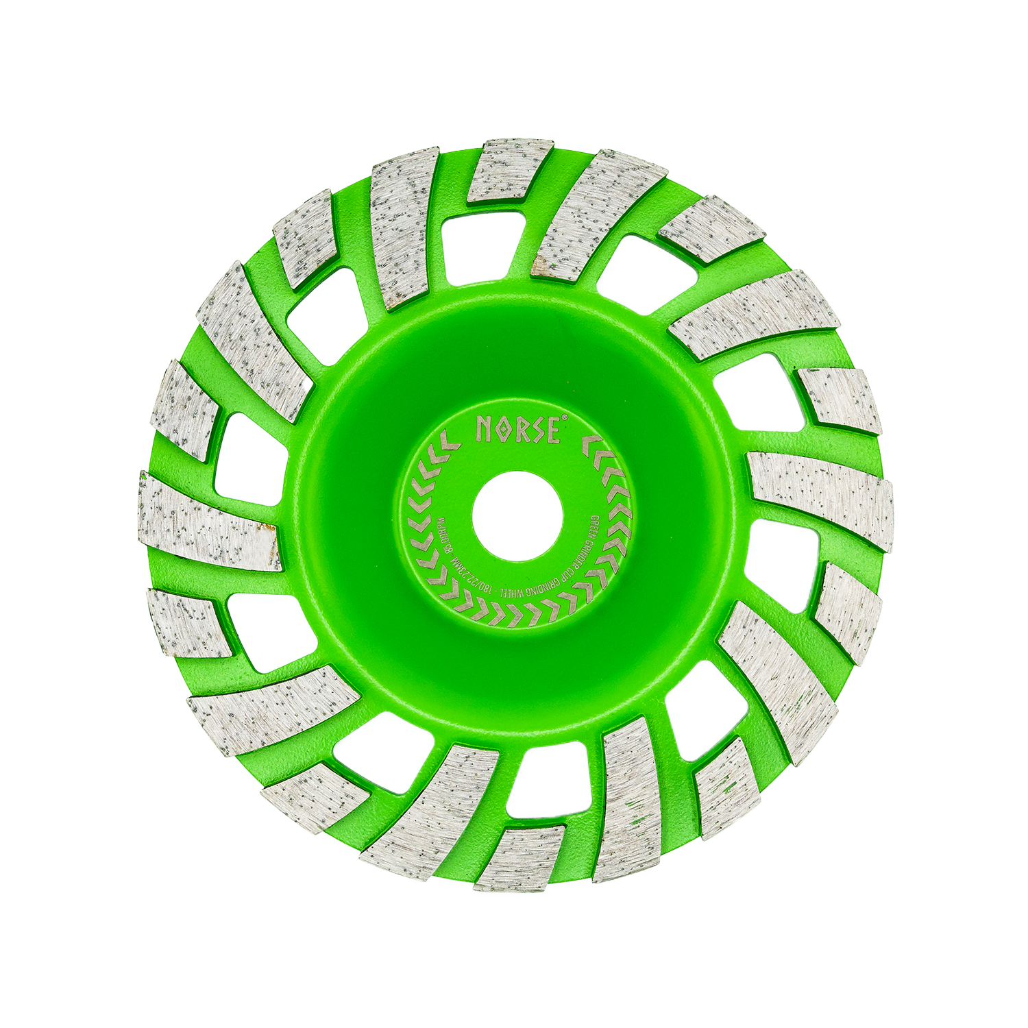 Vihreä hiomakone timanttikuppi pyörä 180mm